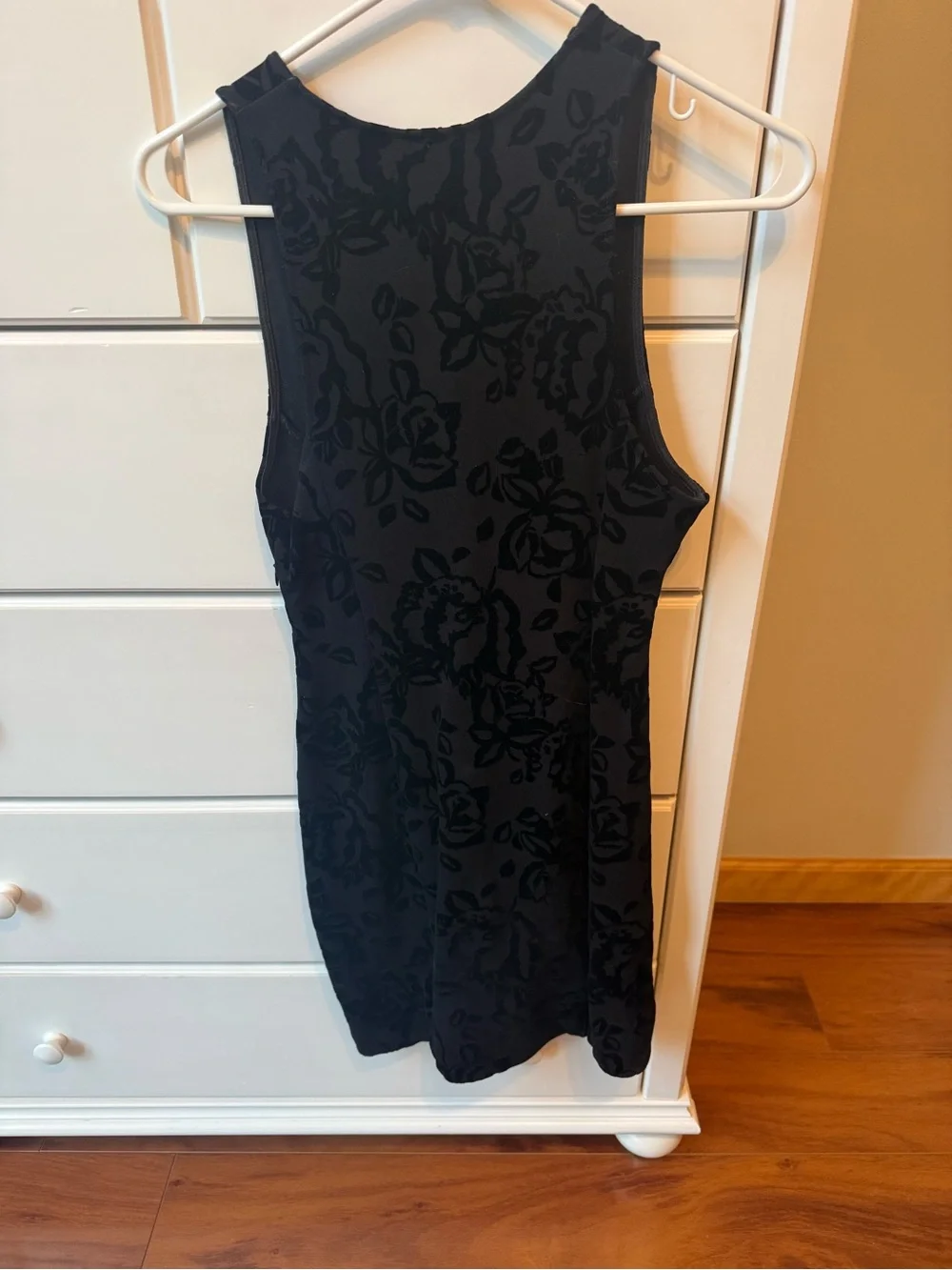 Free People Black Velvet Plunging V-Neck Bodycon Dress